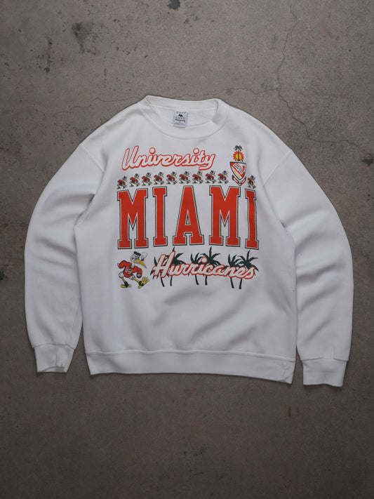 1990S - UNIVERSITY OF MIAMI HURRICANES CREWNECK SWEATSHIRT