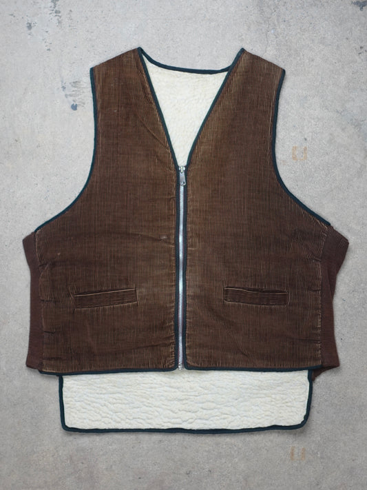 1980S - CORD WORK VEST