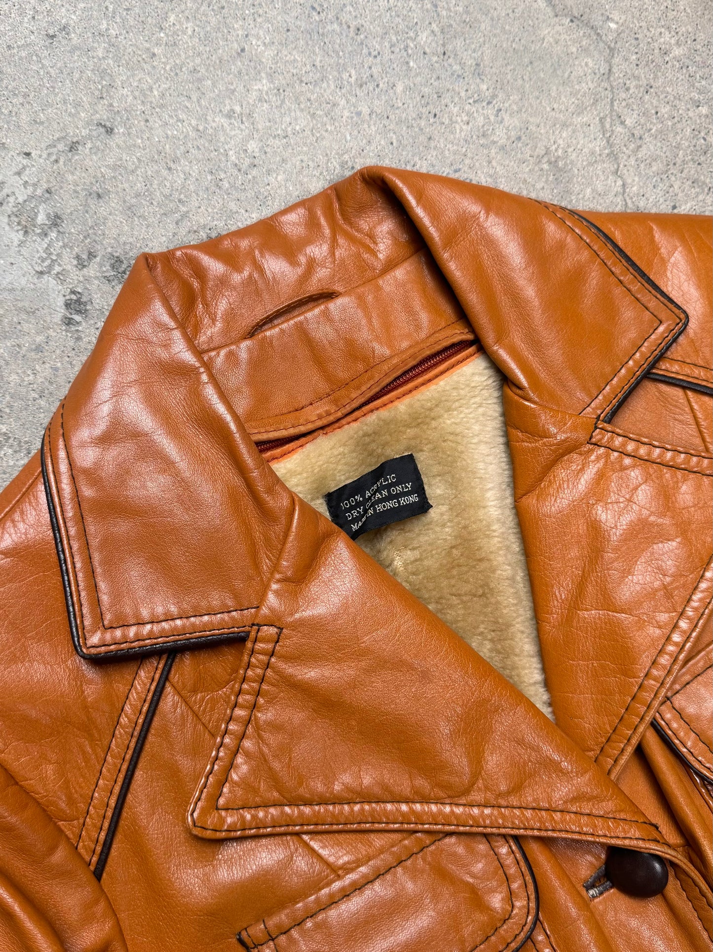 1970S - LADIES LEATHER COAT