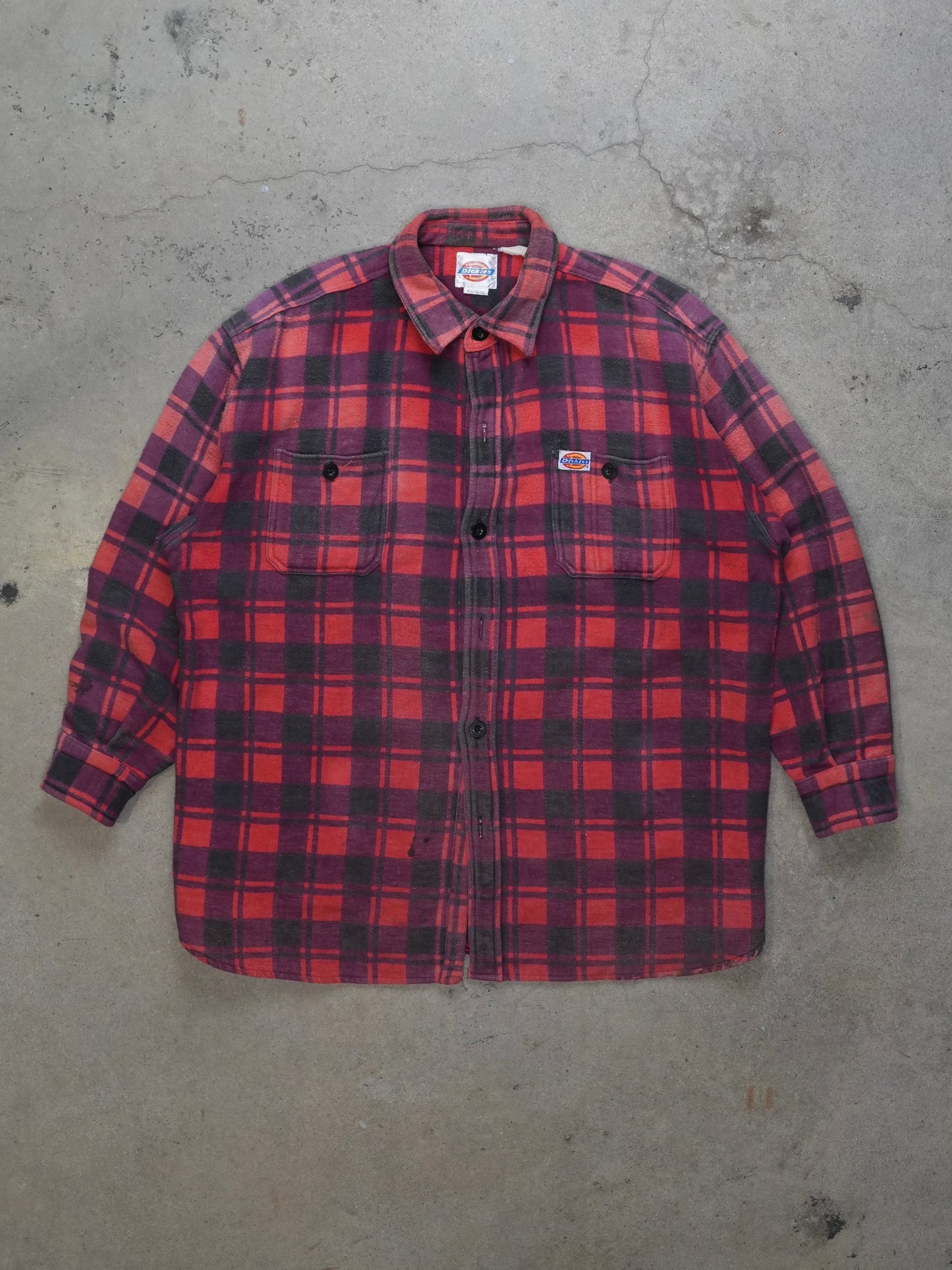 1990S - DICKIES HEAVY FLANNEL PLAID SHIRT