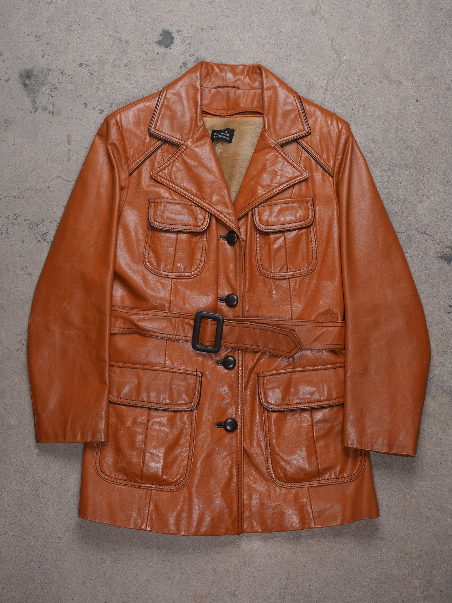 1970S - LADIES LEATHER COAT