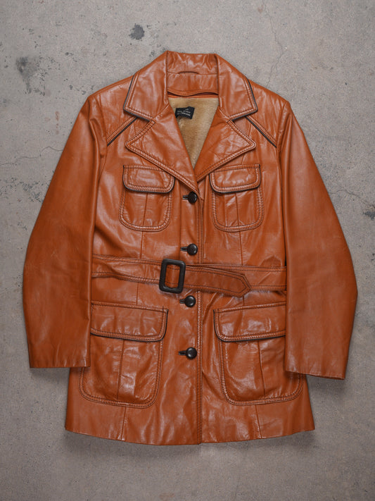 1970S - LADIES LEATHER COAT