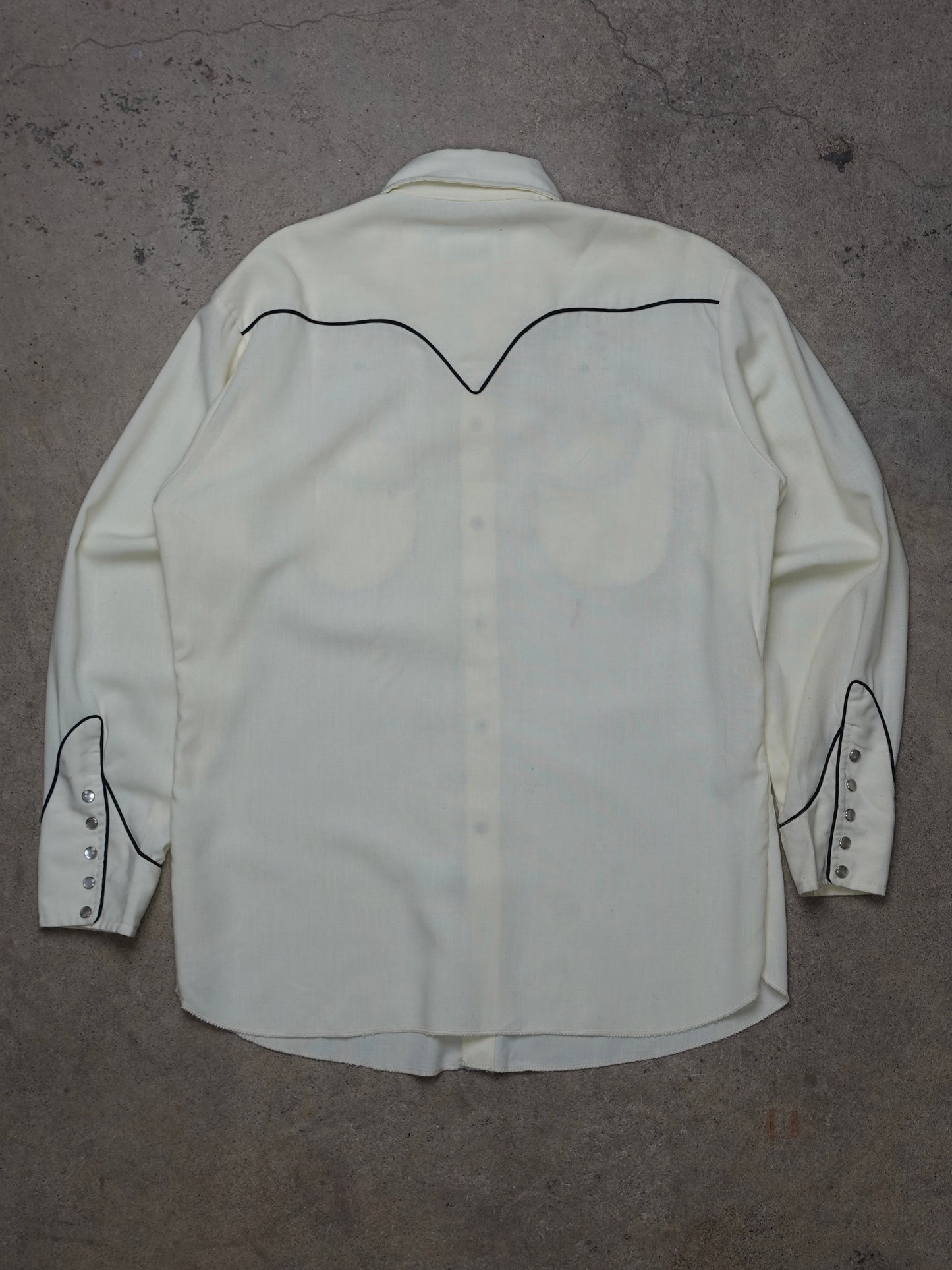 1960S - H BAR C GABRADINE WESTERN SNAP BUTTON SHIRT