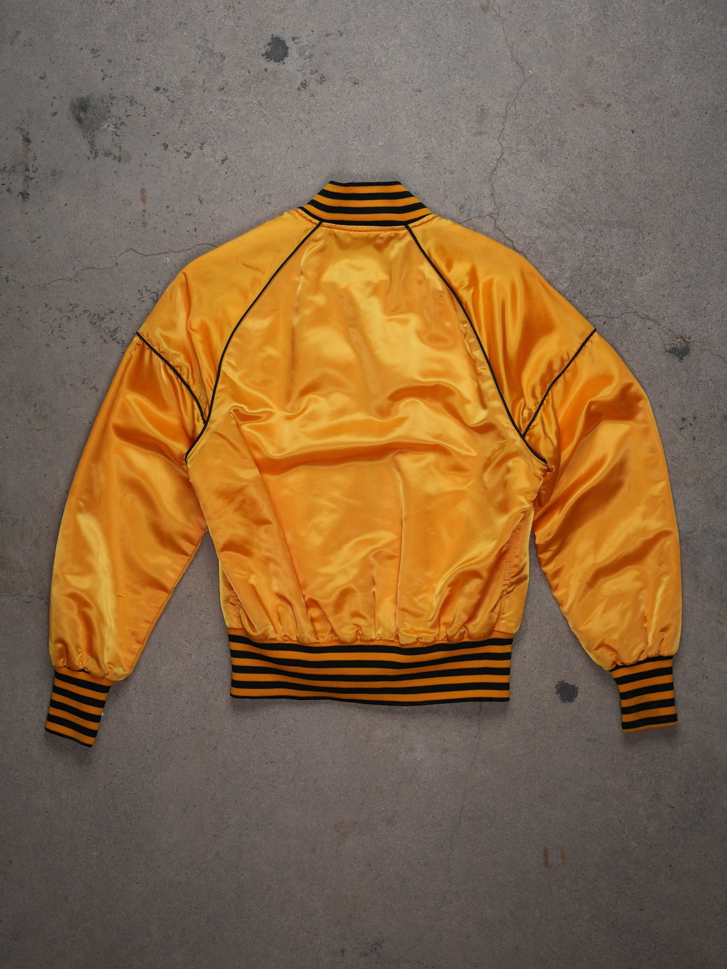 1980S - "TIGER PAW" SATIN VARSITY BOMBER JACKET