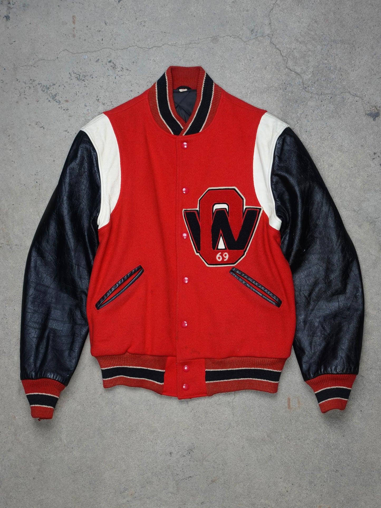 1960S - "OW 69" VARSITY BOMBER JACKET