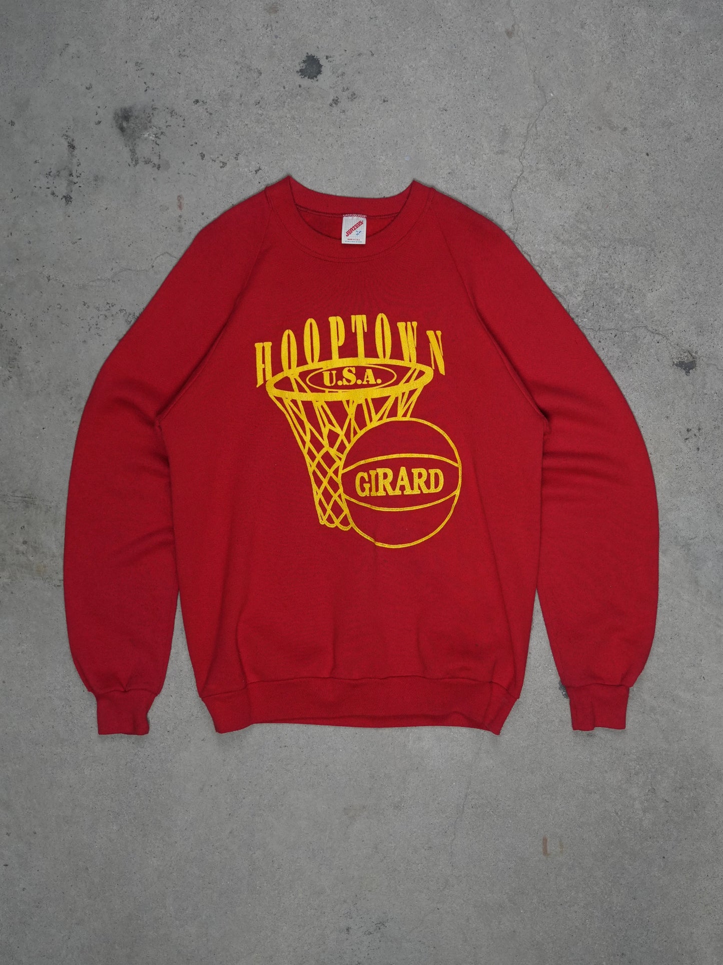 1980S - "HOOPTOWN USA" RAGLAN SLEEVE CREWNECK SWEATSHIRT