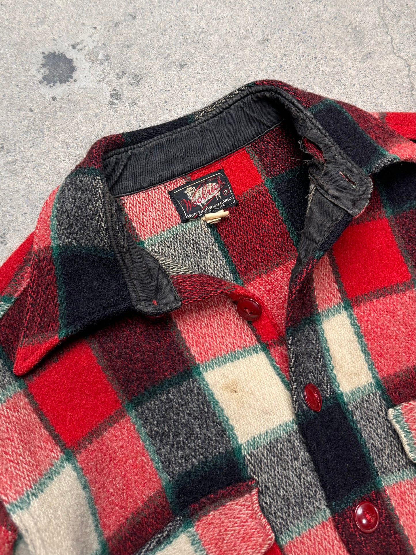 1950S - WOOLICH HEAVY WOOL PLAID SHIRT