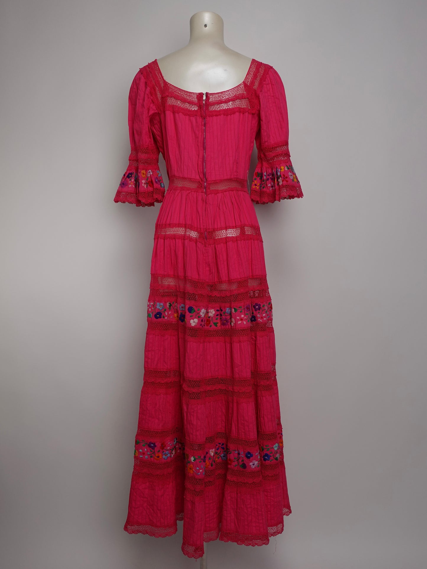 1960S/70S - PINK MEXICAN WEDDING DRESS