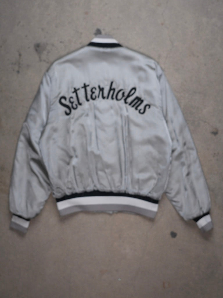 1980S -  "SCOTT 14" SATIN VARSITY BOMBER JACKET