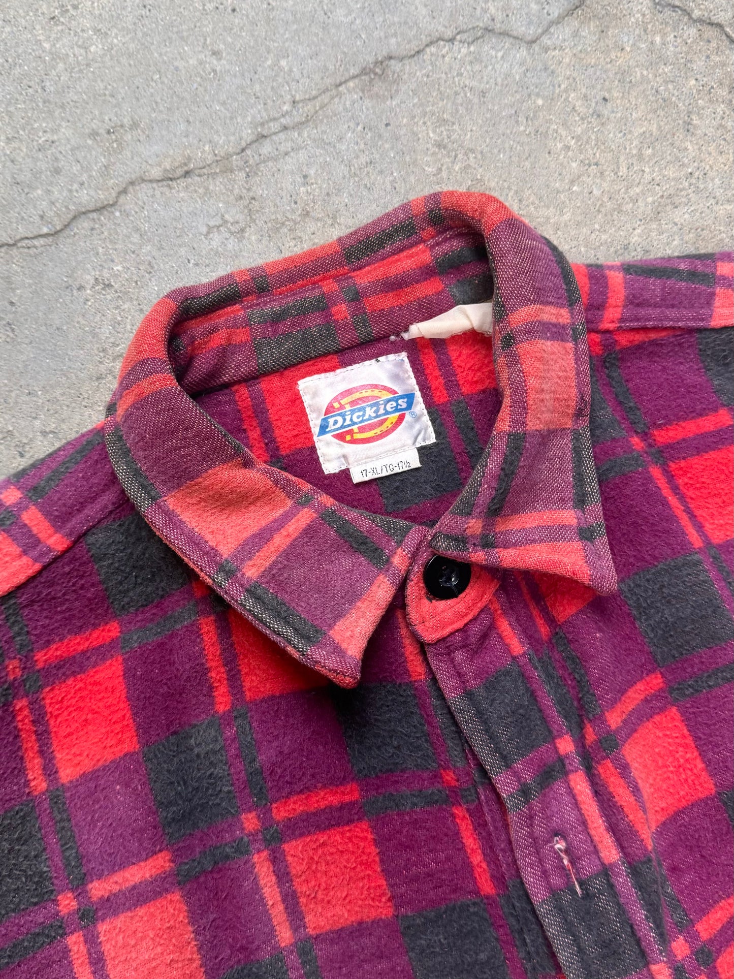 1990S - DICKIES HEAVY FLANNEL PLAID SHIRT