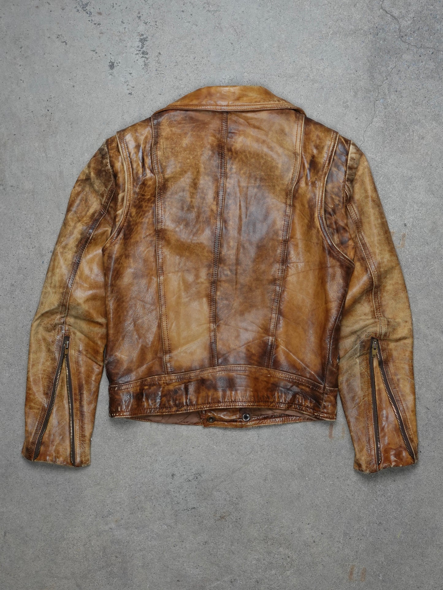 1970S - ADAM & EVE TORONTO DISTRESSED LEATHER PERFECTO JACKET