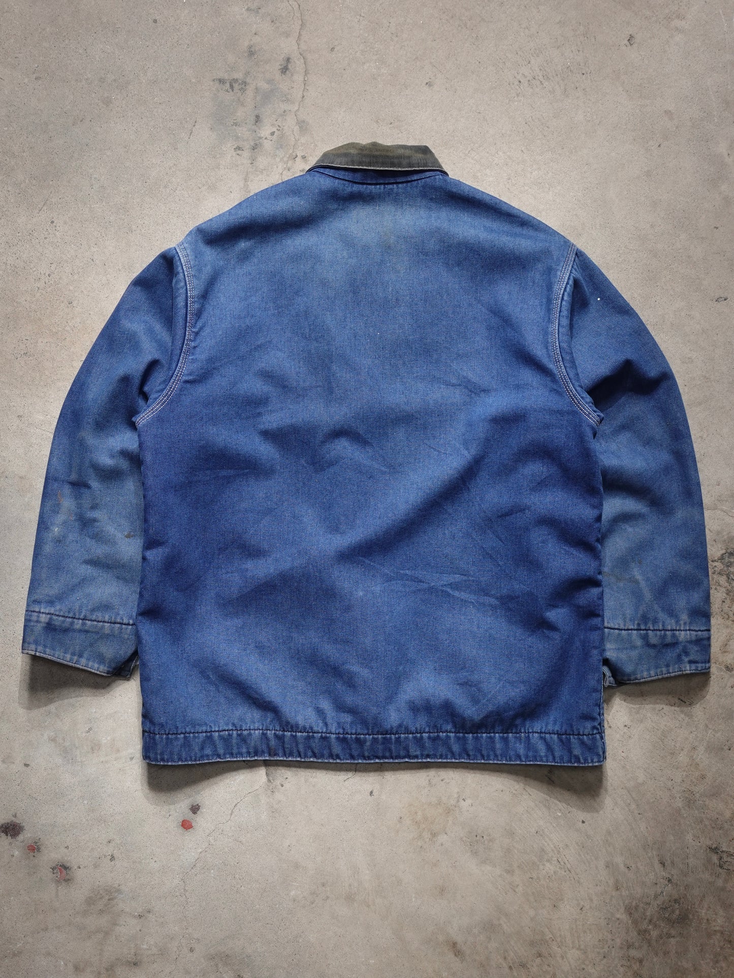 1980S/90S - BIG MAC DENIM CHORE/BARN COAT CORDUROY COLLAR