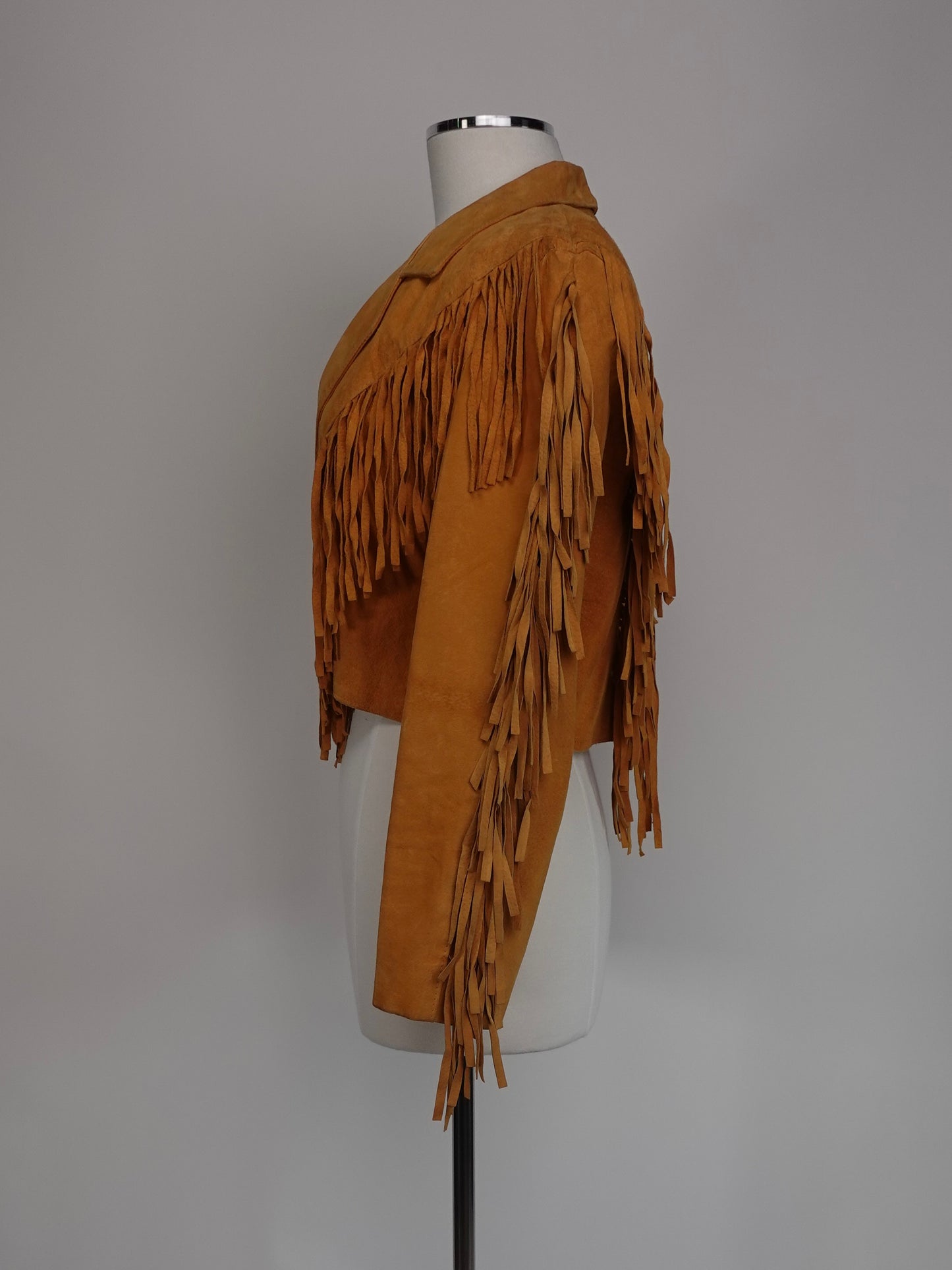 1980S - PARIS SPORT CLUB SHORT FRINGE SUEDE JACKET