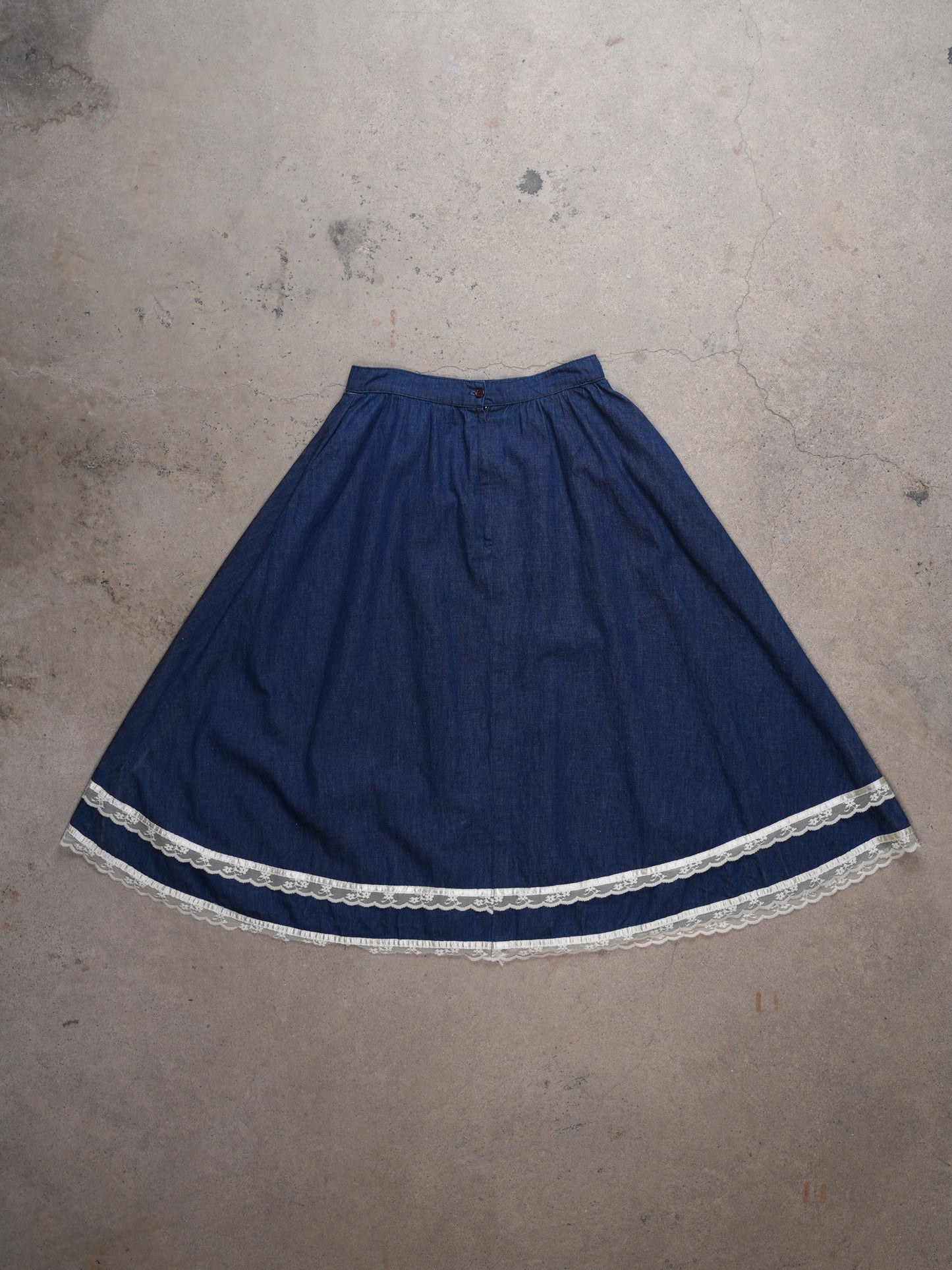 1970S - GUNNE SAX CHAMBRAY MIDI SKIRT