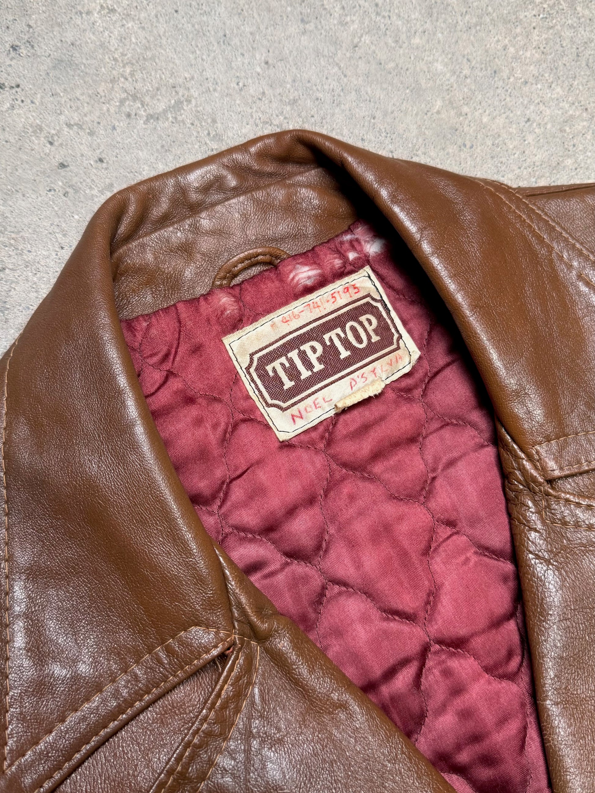 Tip Top Brown Leather Jacket (L)