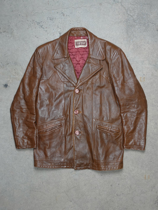 Tip Top Brown Leather Jacket (L)