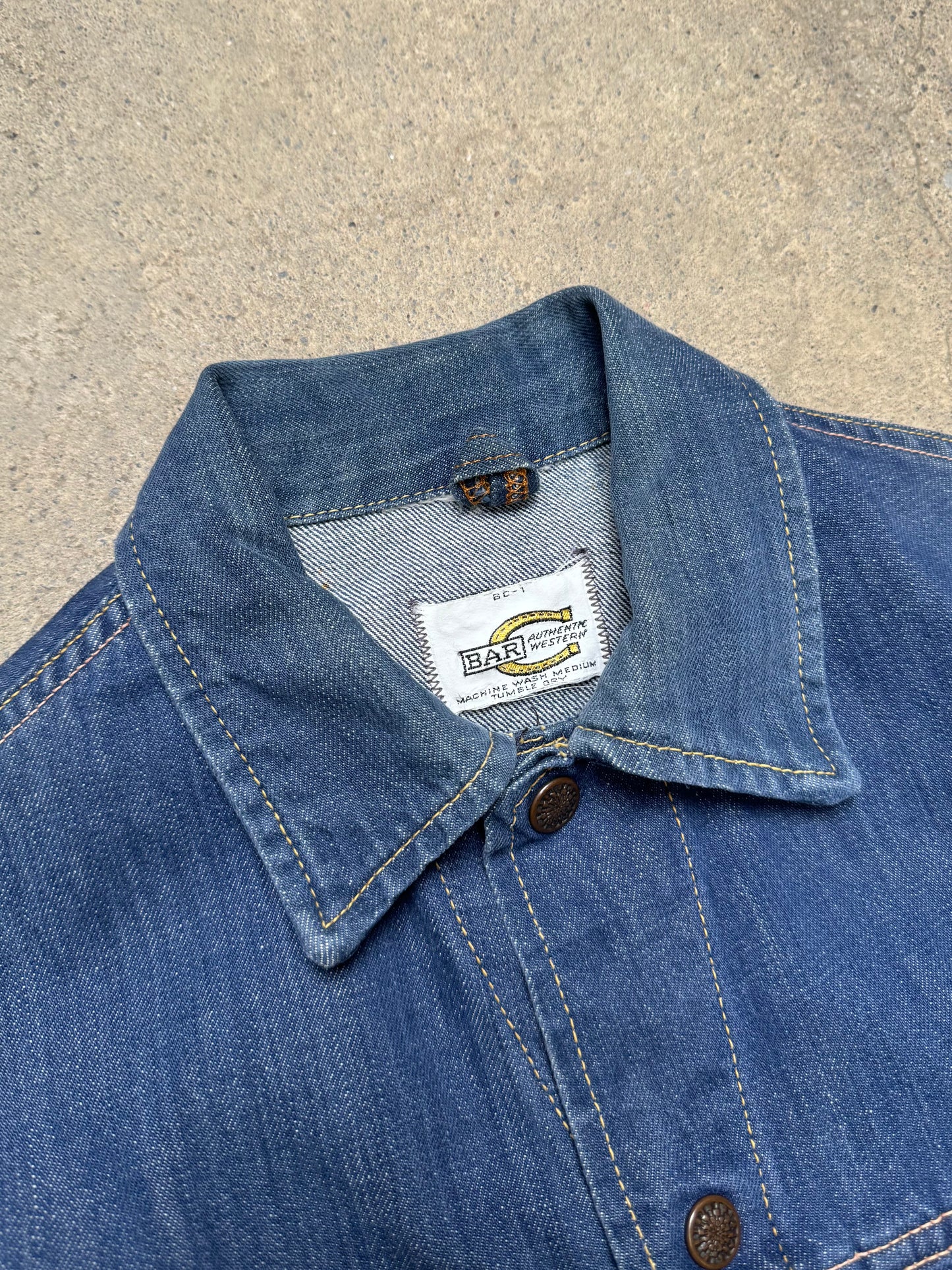 1970S - BAR C DENIM TRUCKER JACKET