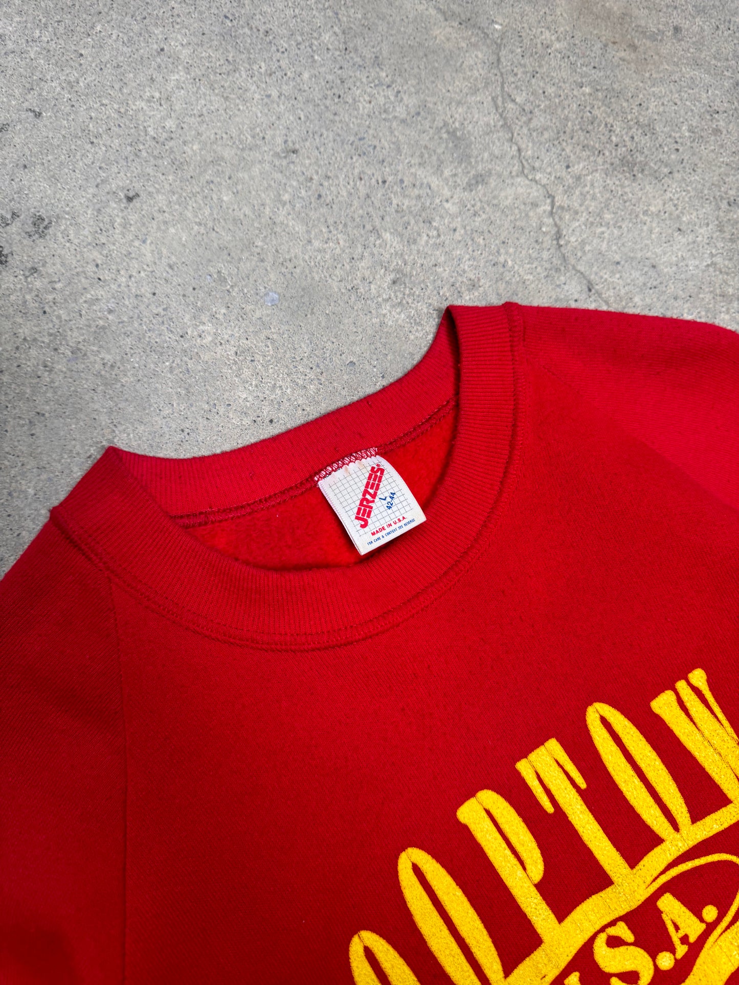 1980S - "HOOPTOWN USA" RAGLAN SLEEVE CREWNECK SWEATSHIRT