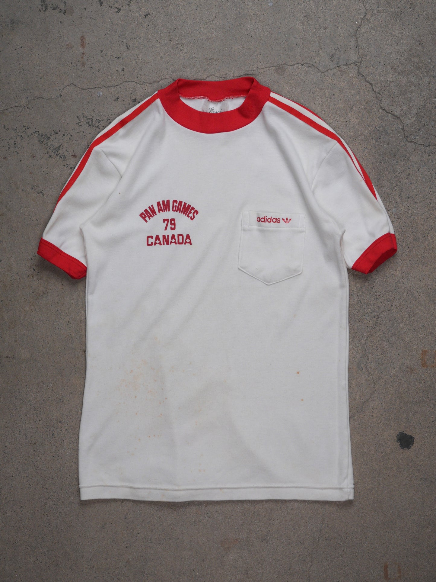 1979 - ADIDAS PAN AM GAMES CANADA RINGER T-SHIRT