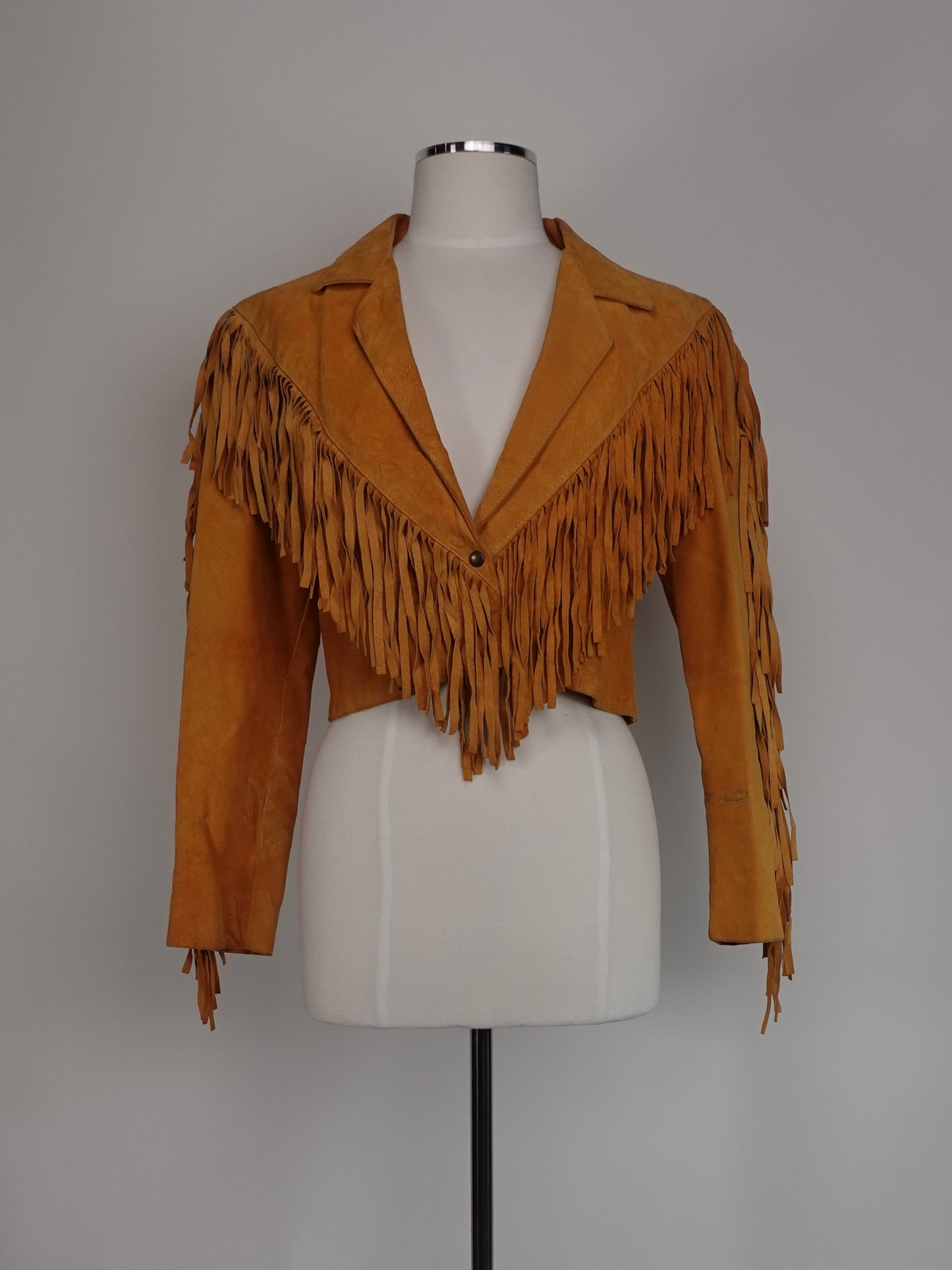 1980S - PARIS SPORT CLUB SHORT FRINGE SUEDE JACKET