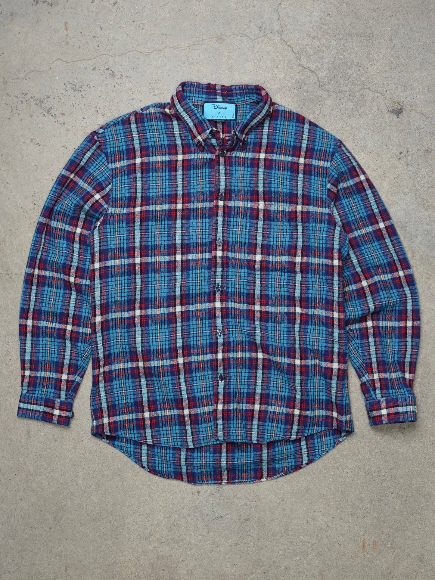 GUCCI X DISNEY PLAID BUTTON UP SHIRT