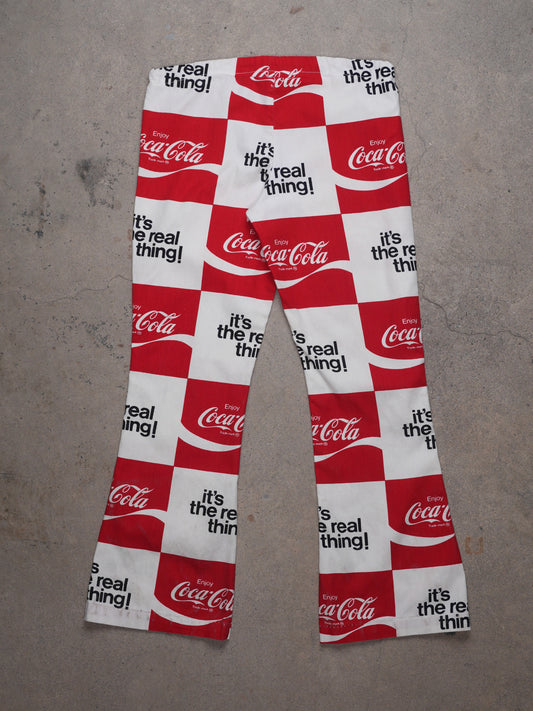 1970S - COCA COLA FLARED COTTON TROUSERS