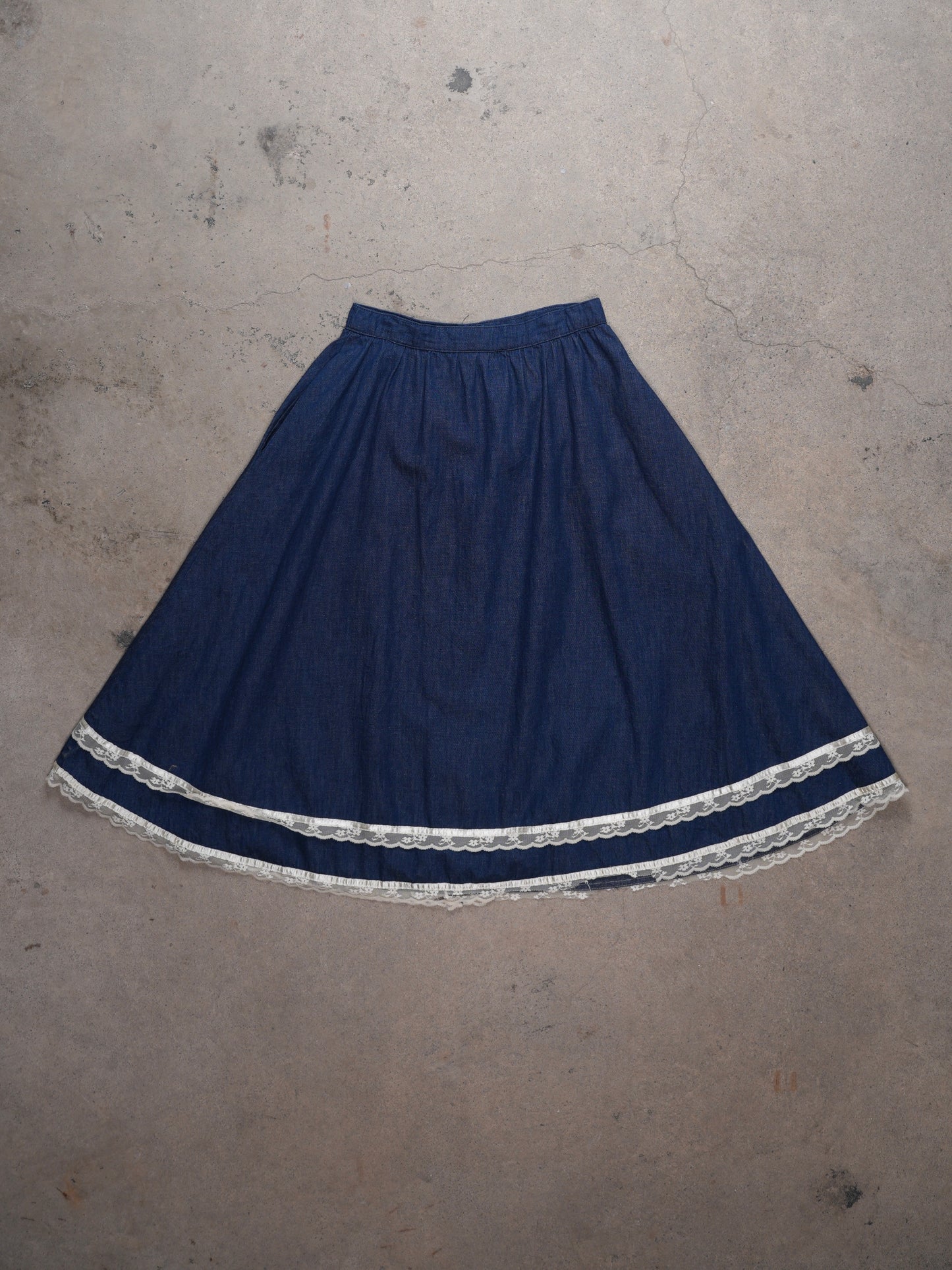 1970S - GUNNE SAX CHAMBRAY MIDI SKIRT