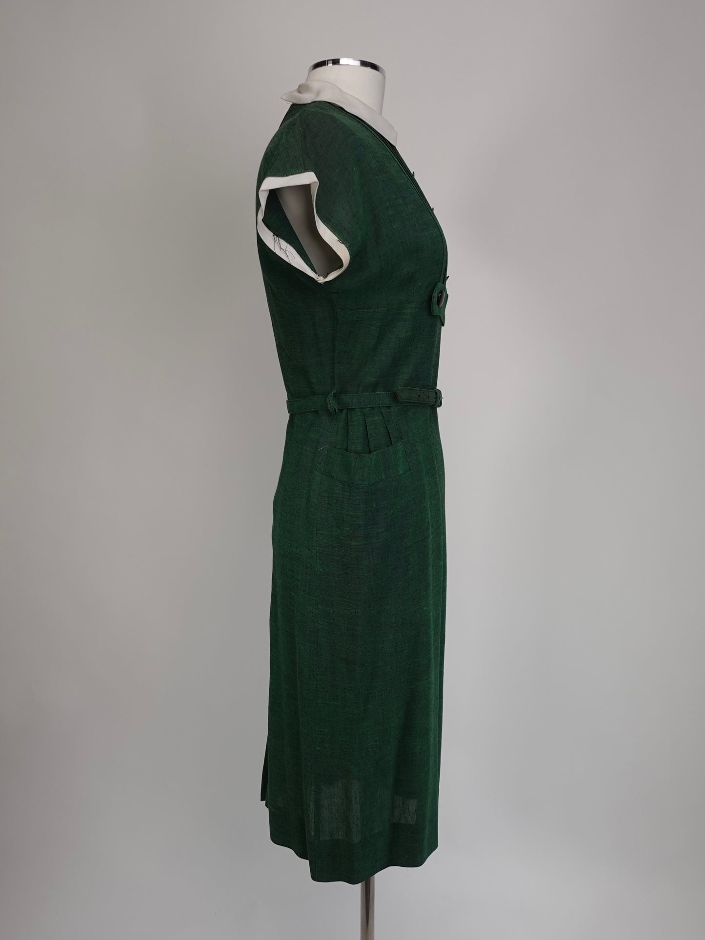 1940S - LINEN DAY DRESS