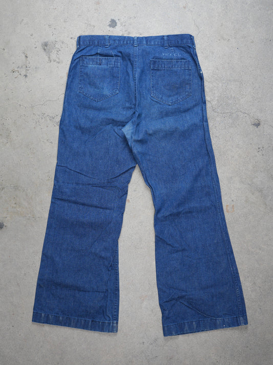 U.S NAVY USN Denim Bell Bottom Jeans (L)