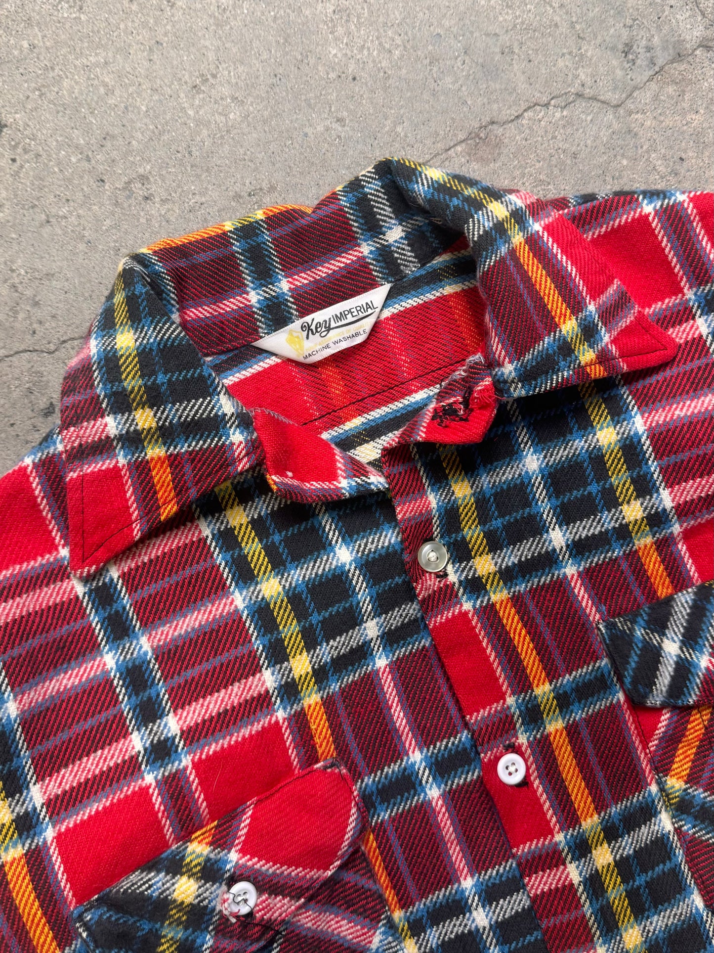 1980S - KEY IMPERIAL PLAID FLANNEL SHIRT