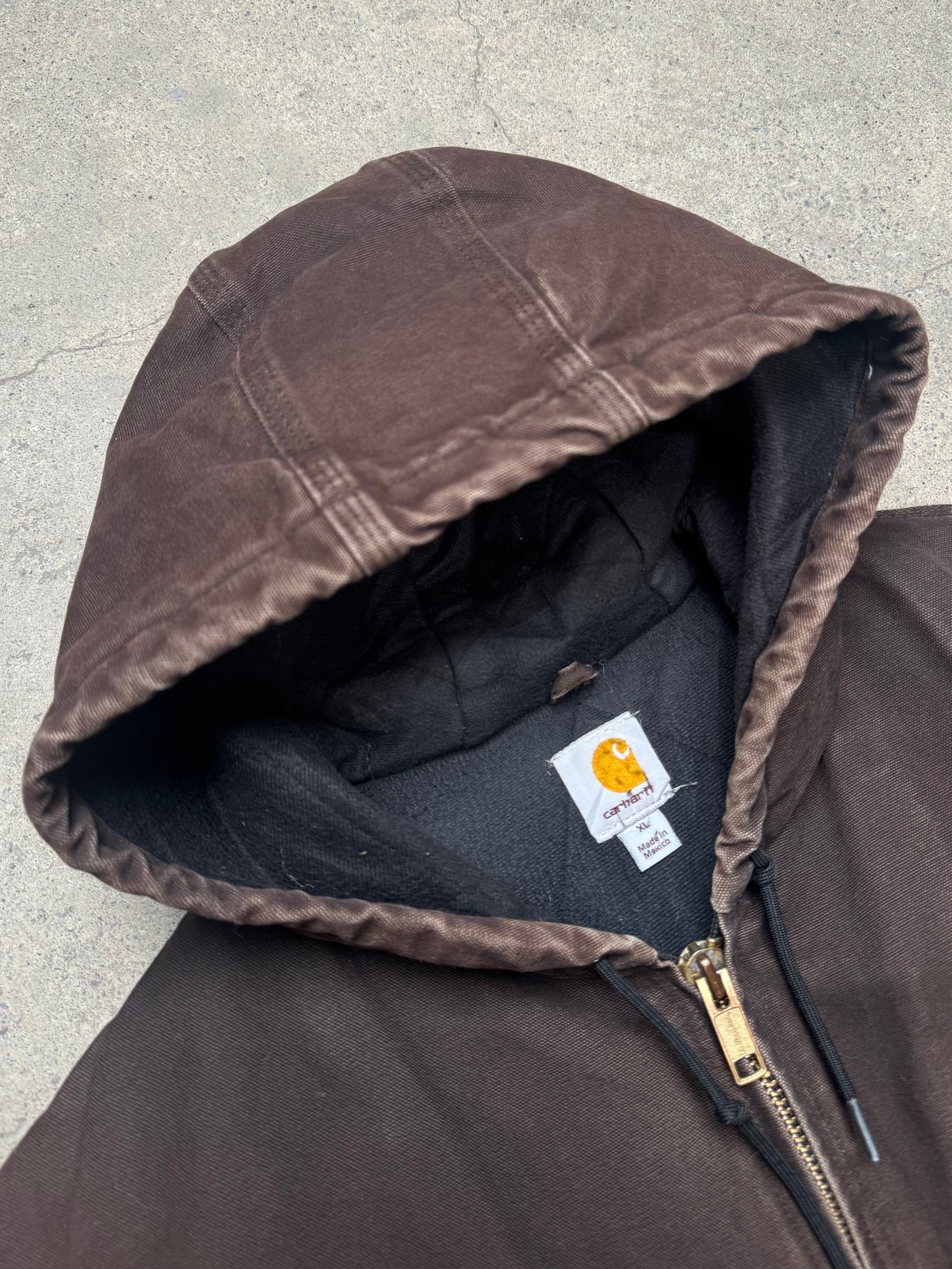 2000S - BROWN DUCK CANVAS HOODED CARHARTT JACKET