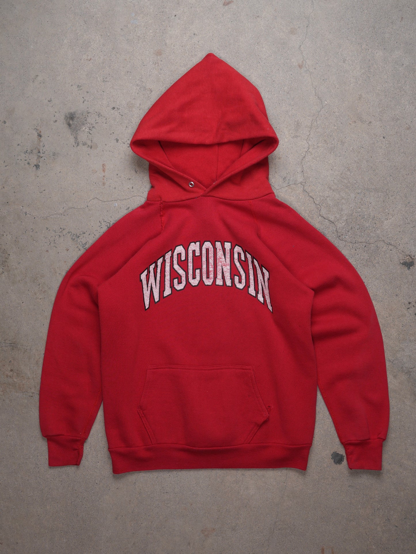 1980S - WISCONSIN HOODED SWEATSHIRT