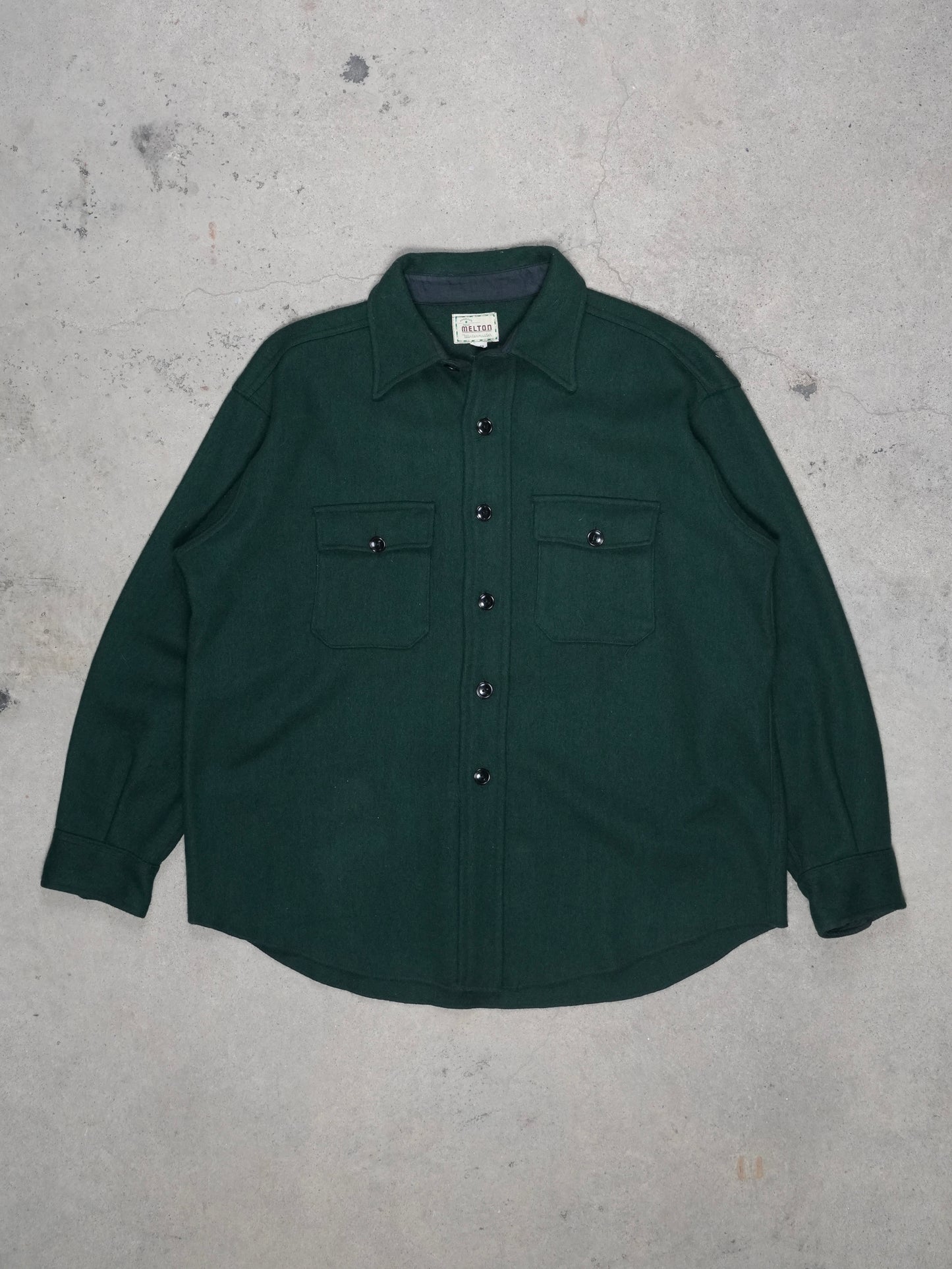 1980S - MELTON HEAVY FLANNEL OVERSHIRT