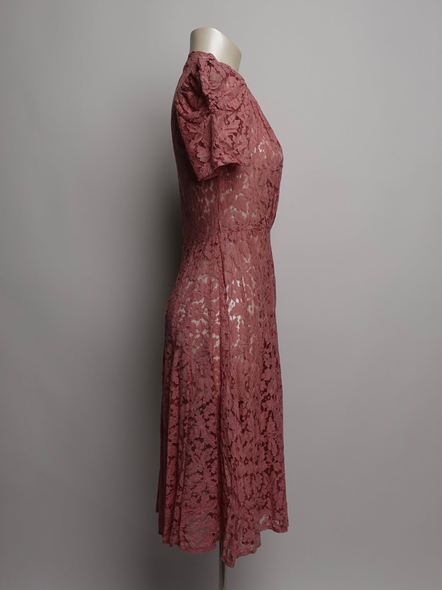 1940S - FRENCH LACE MIDI DRESS