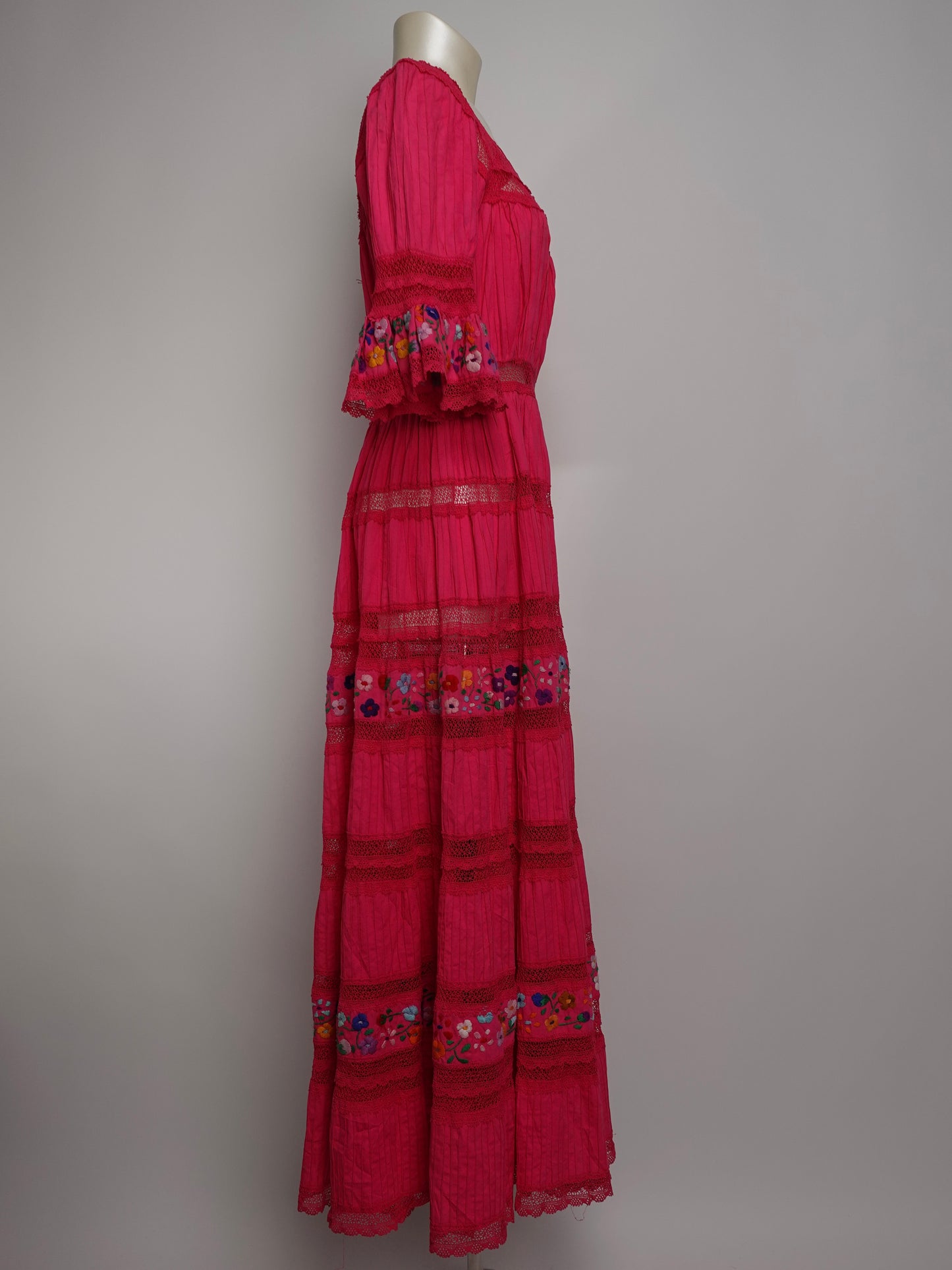 1960S/70S - PINK MEXICAN WEDDING DRESS