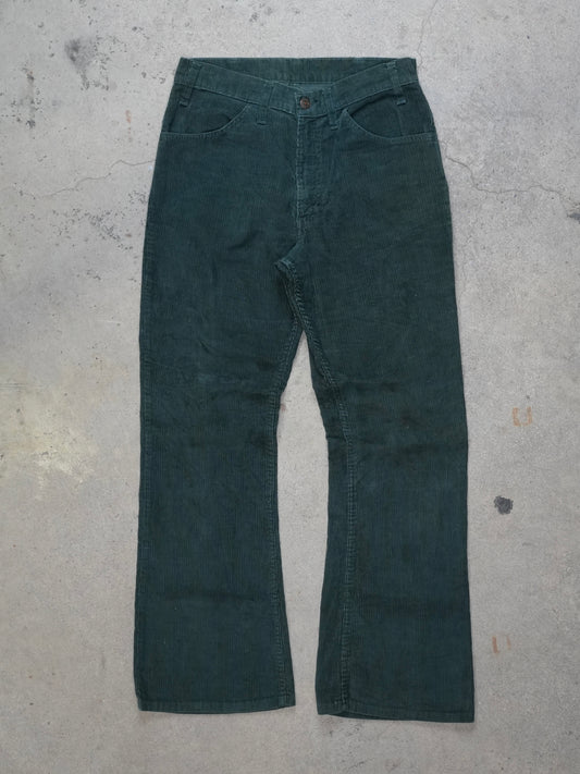 1970S - LEVIS 646 GREEN CORDUROY FLARED TROUSERS