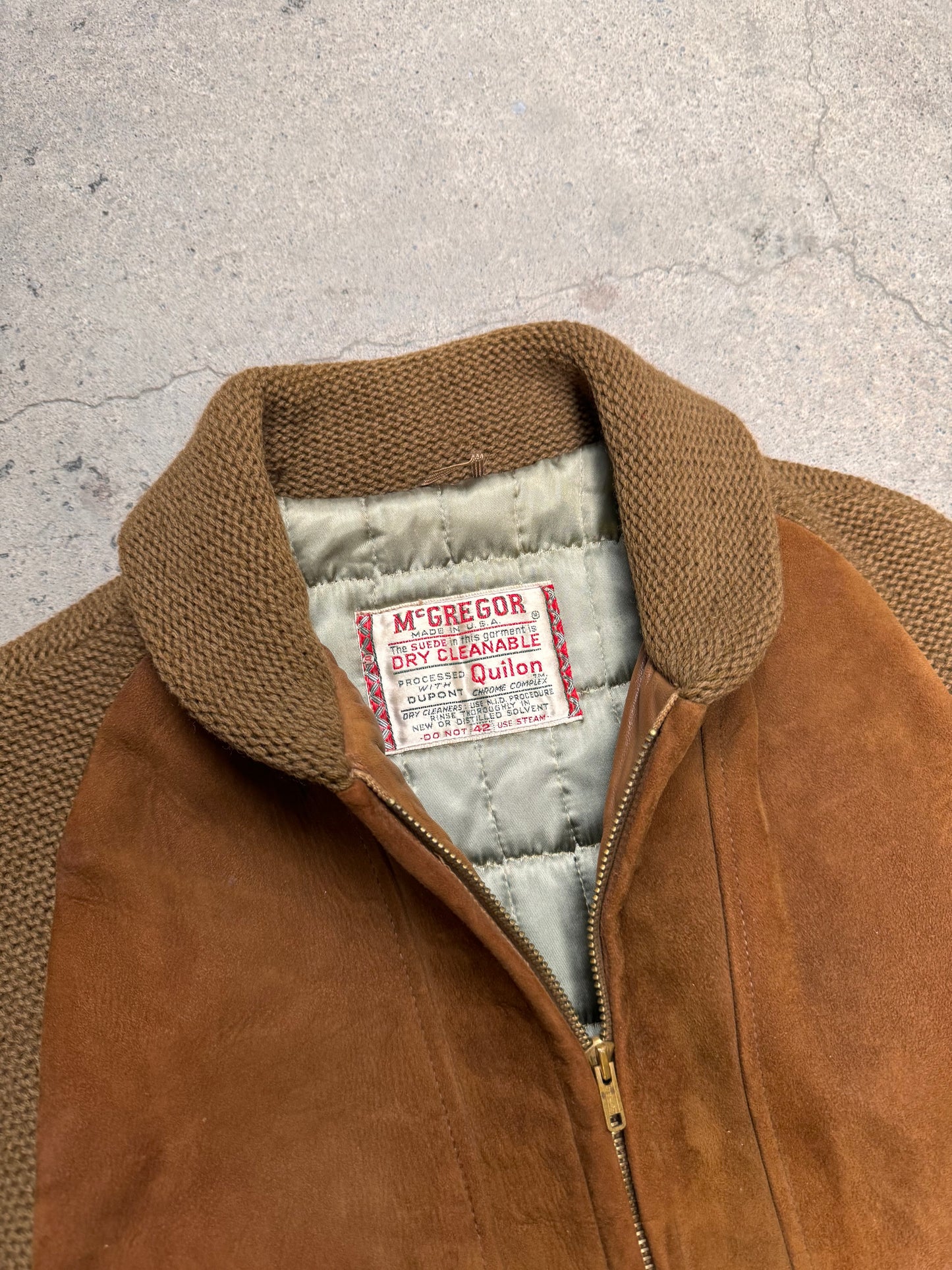 1950S - MCGREGGOR SUEDE/WOOL HALF BELT JACKET