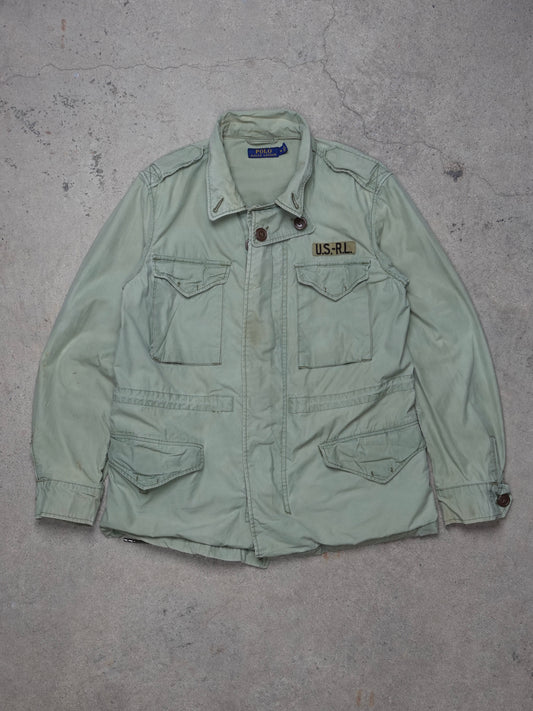 2000S - POLO RALPH LAUREN M65 STYLE JACKET WITH NATIVE STYLE BEADWORK