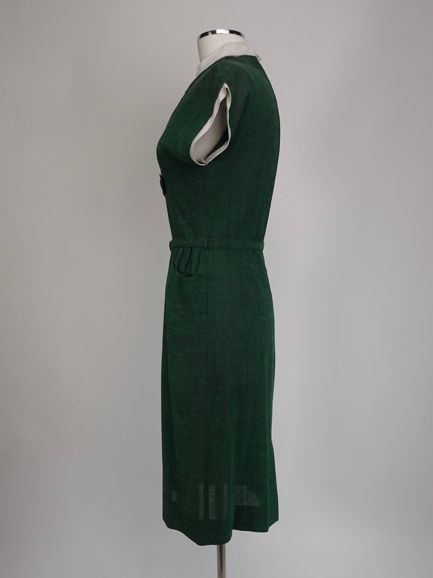 1940S - LINEN DAY DRESS