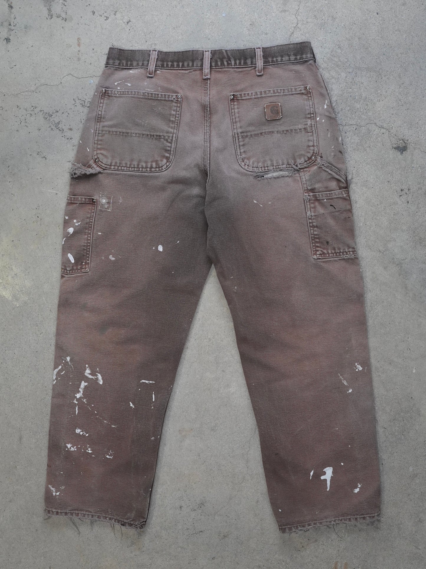 1990S - CARHARTT DOUBLE KNEE THRASHED/REPAIRED CARPENTER PANTS