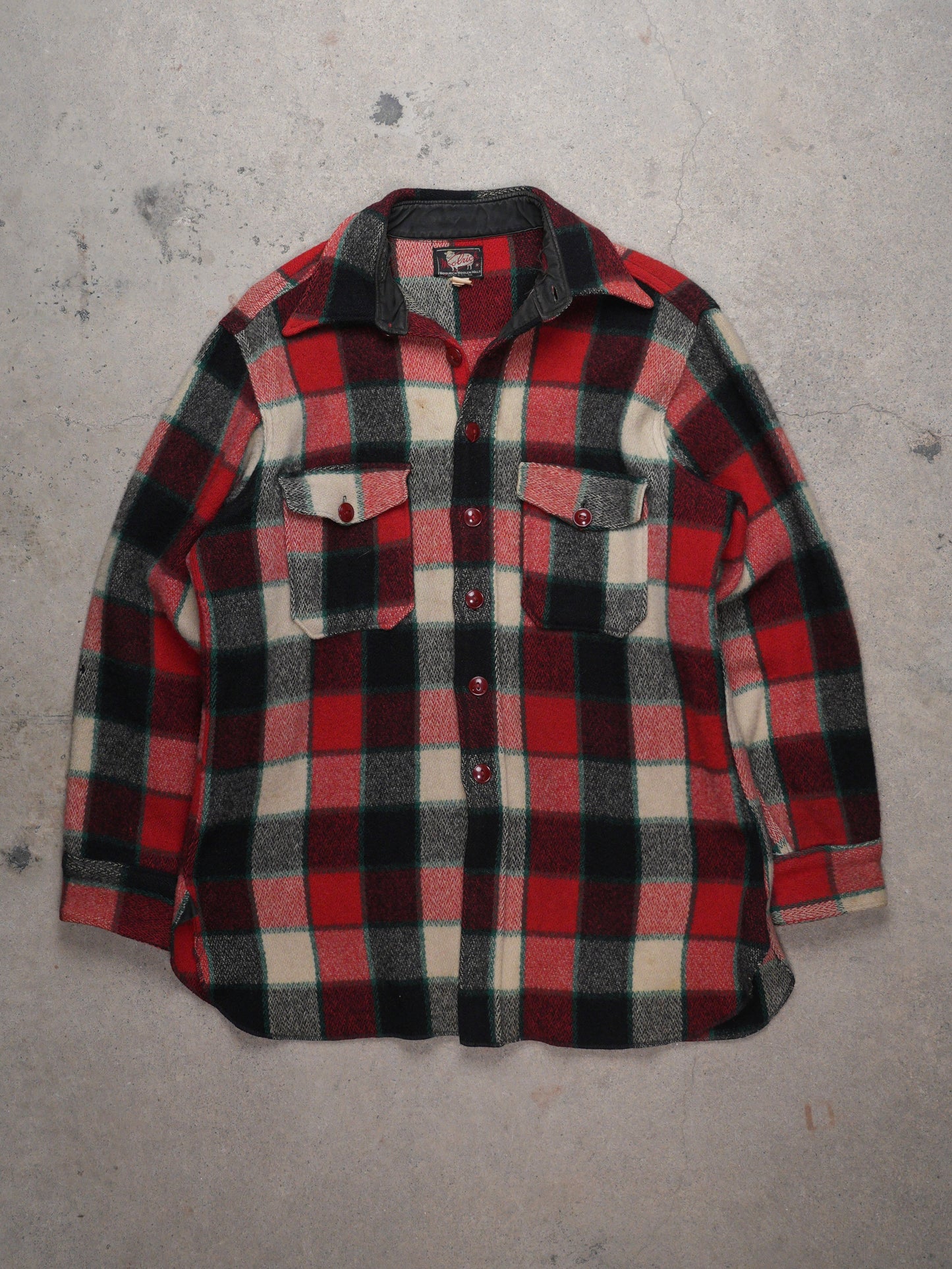 1950S - WOOLICH HEAVY WOOL PLAID SHIRT