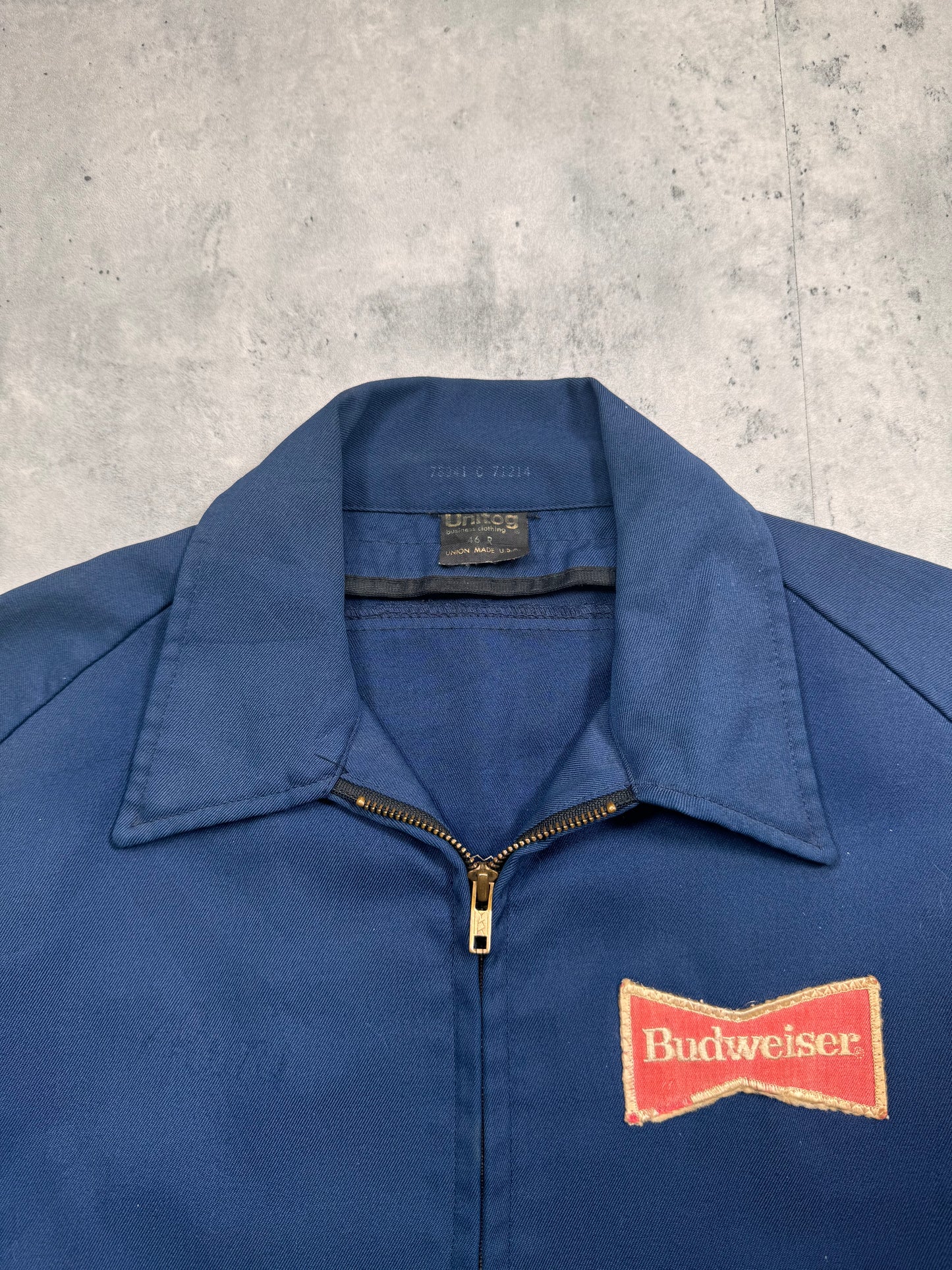 1980S - UNITOG "BUDWISER" HARRINGTON JACKET