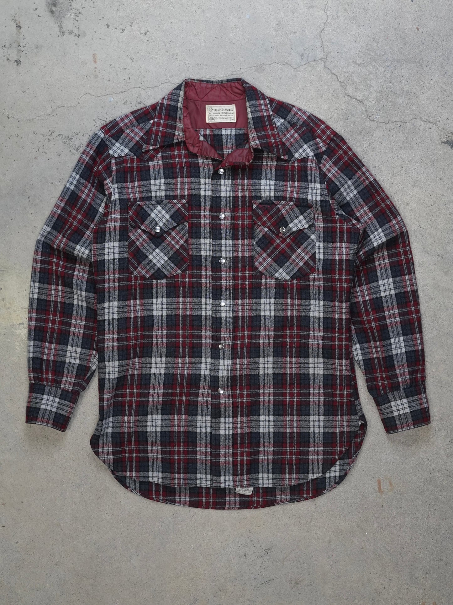 1970S - PENDLETON HIGH GRADE WESTERN WEAR PLAID FLANNEL SHIRT