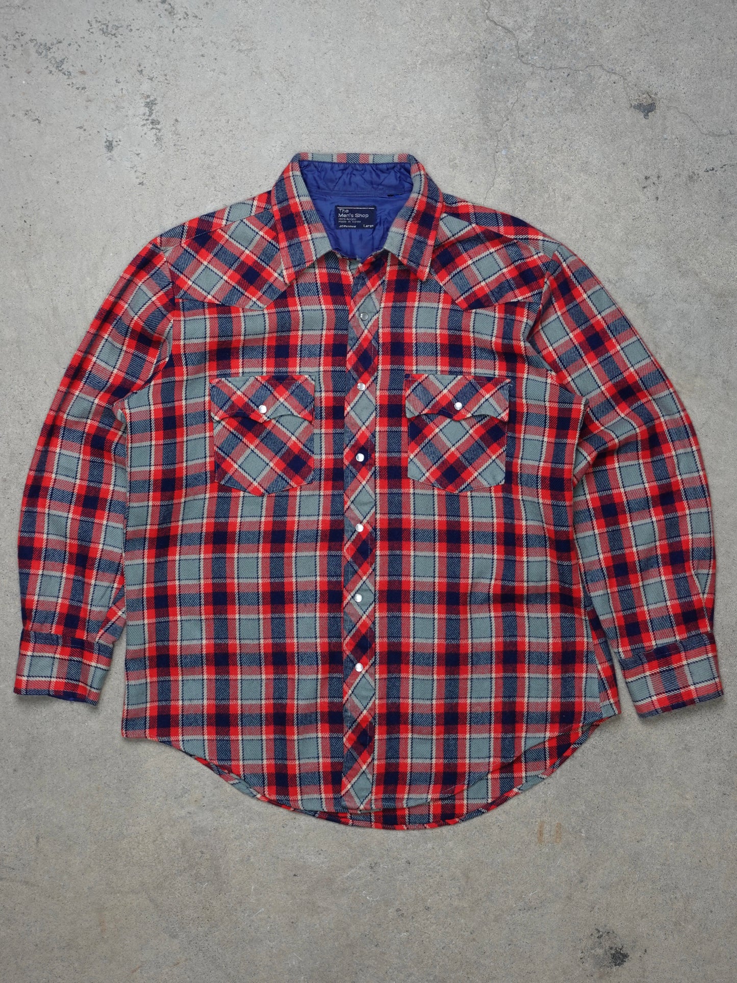 1980S - SEARS PLAID FLANNEL SHIRT