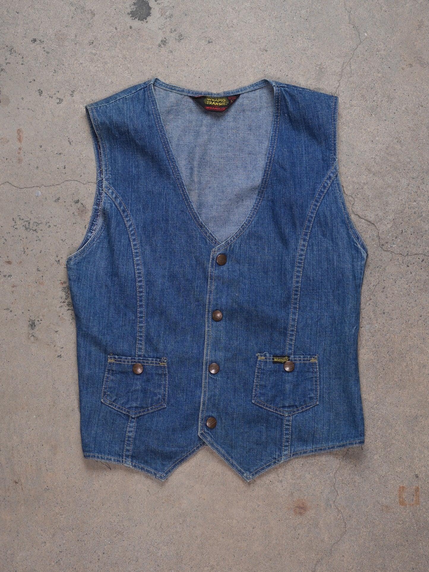 1970S/80S - WRANGLER "RAPID TRANSIT" DENIM VEST