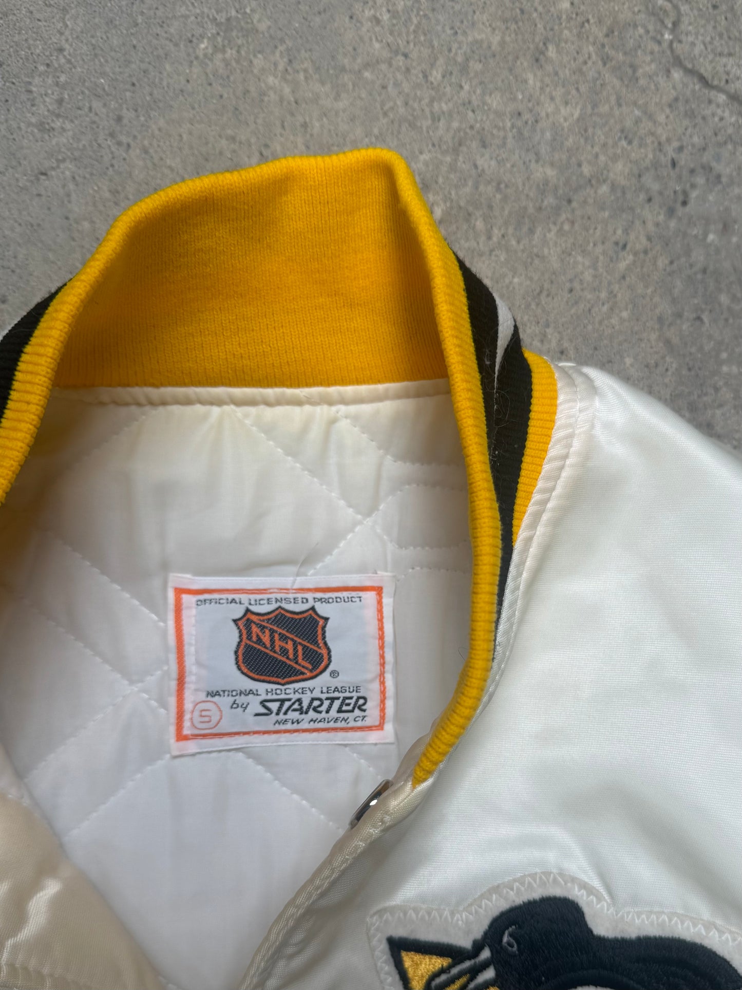 1980S - PITSBURG PENGUINES SATIN BOMBER JACKET