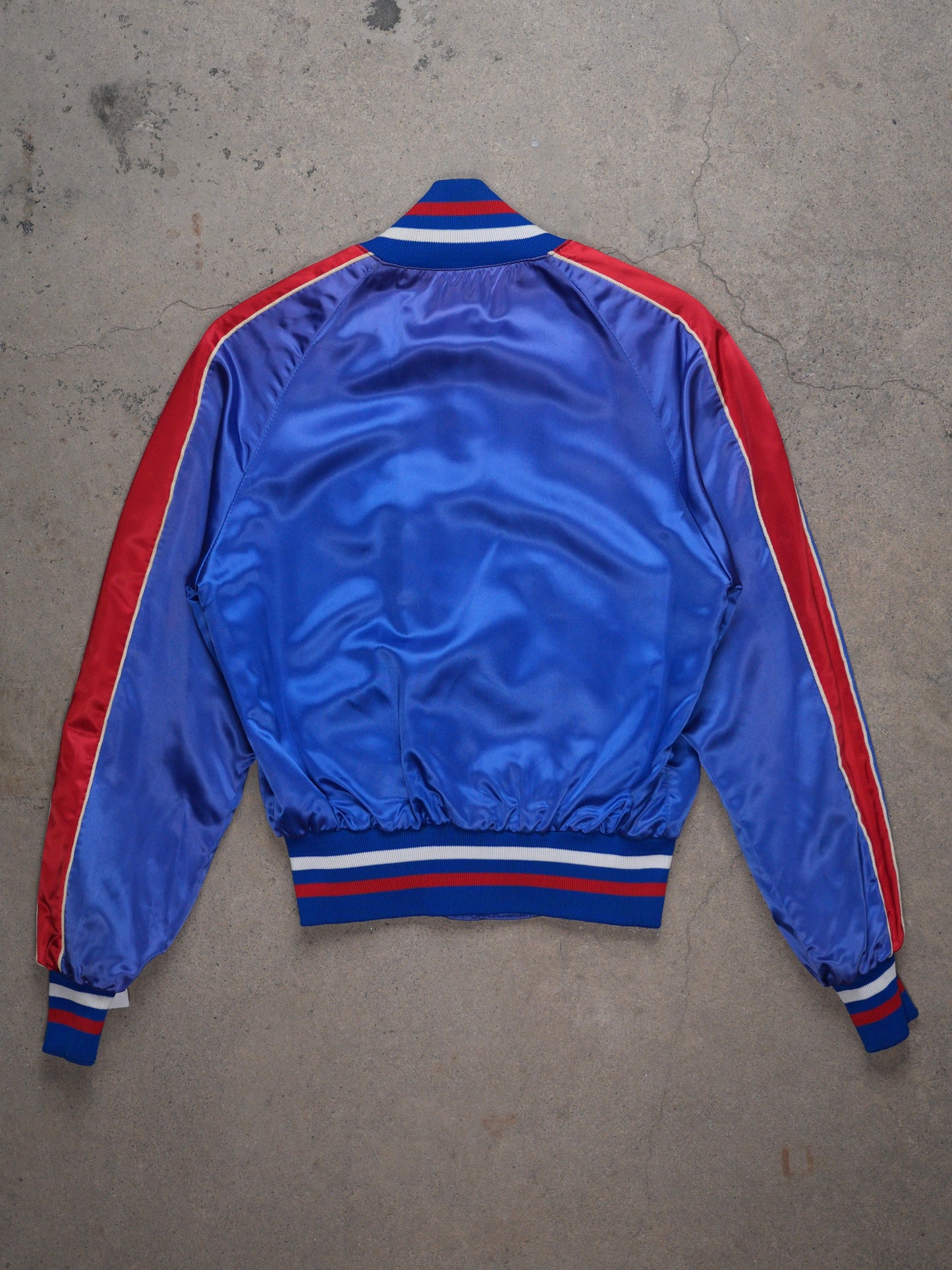 1960S - "FLUR DE LIS SPORTSWEAR" SATIN VARSITY BOMBER JACKET