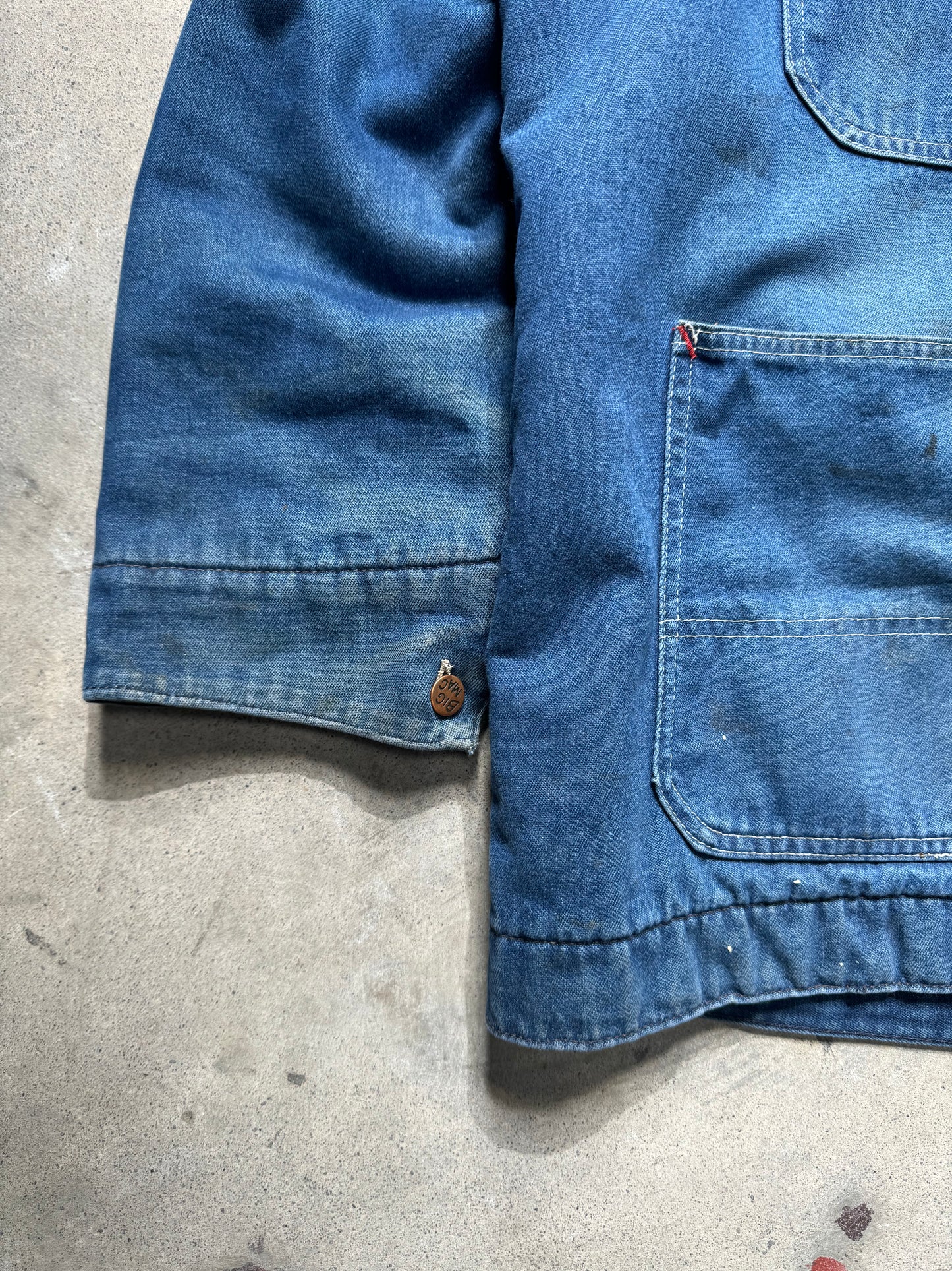 1980S/90S - BIG MAC DENIM CHORE/BARN COAT CORDUROY COLLAR