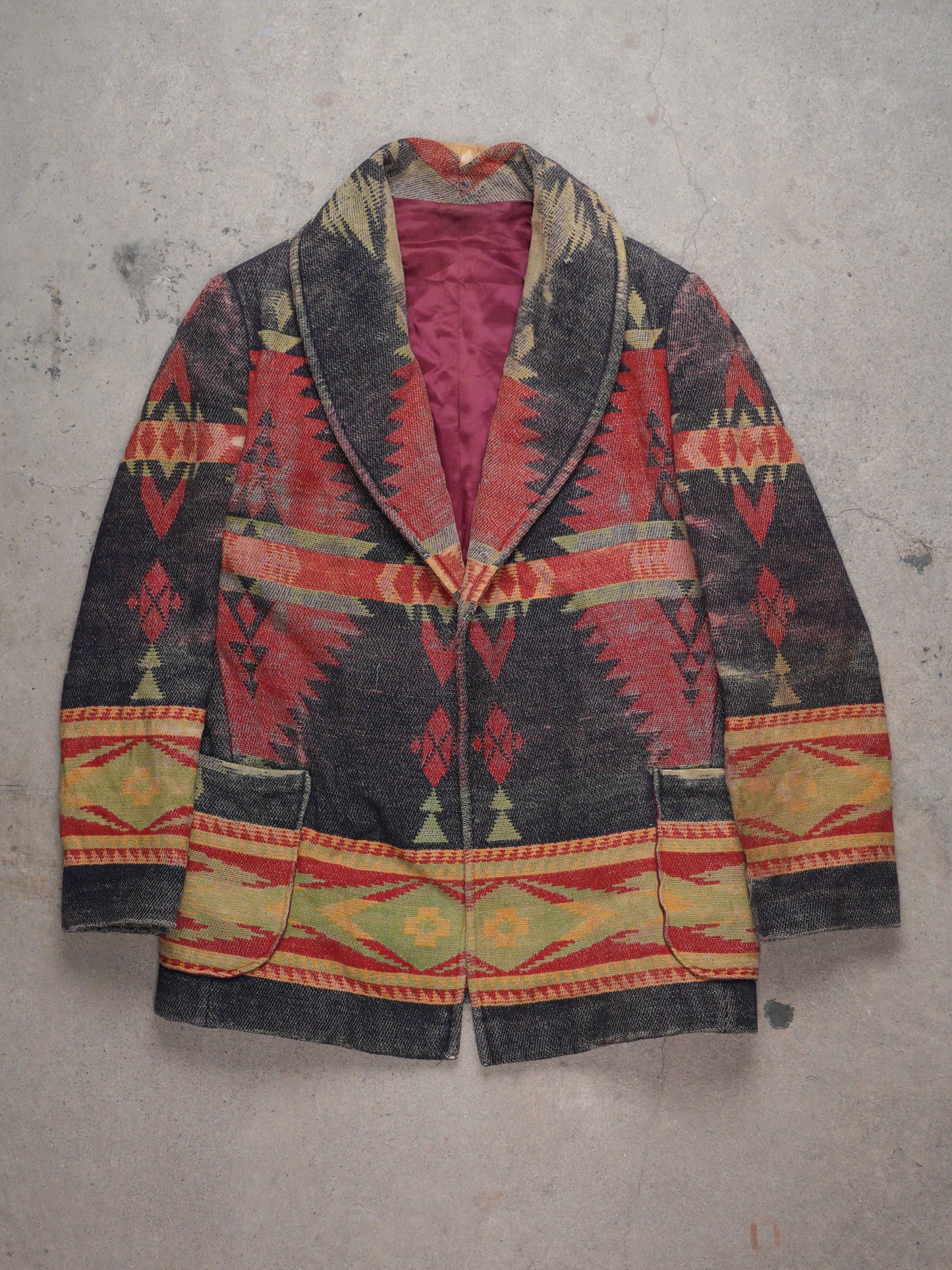 1960S - HANDMADE SOUTHWESTERN BLANKET JACKET