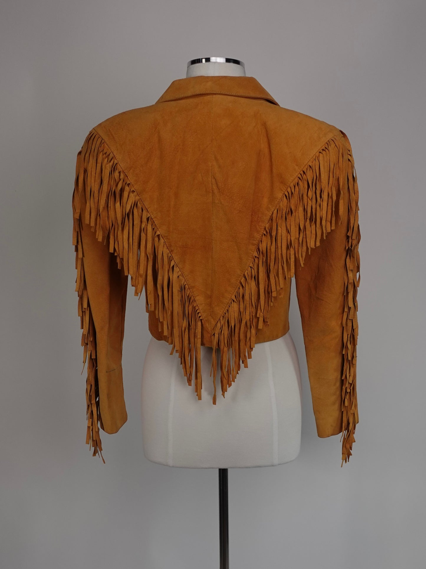 1980S - PARIS SPORT CLUB SHORT FRINGE SUEDE JACKET